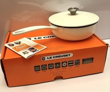 Le Crueset Saucier Pan 2.25 Qt. Cotton Color/ Holly Design NIB