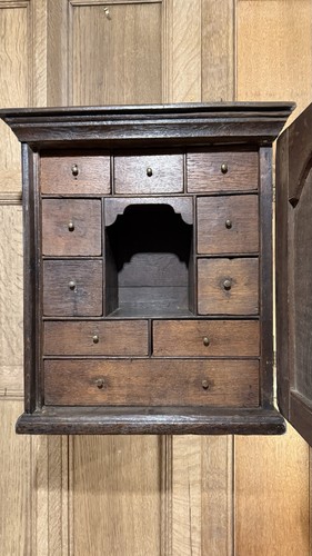 18th century oak spice hanging - century,