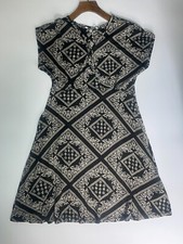 Petite Debenhams Collection Dress UK 12 Black White Paisley Bandana Print Short