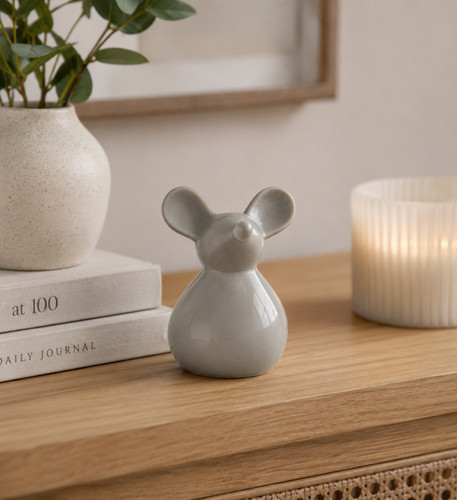 Medium ceramic standing mouse - ceramic,