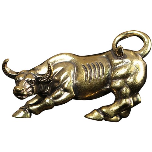 Small brass cattle sculpture - small,