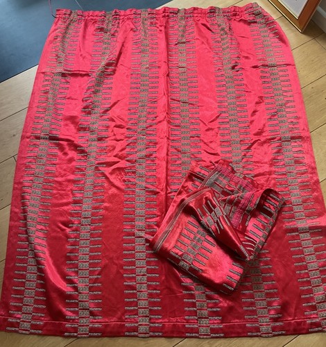 Scarlet red 50s satin - red, curtains