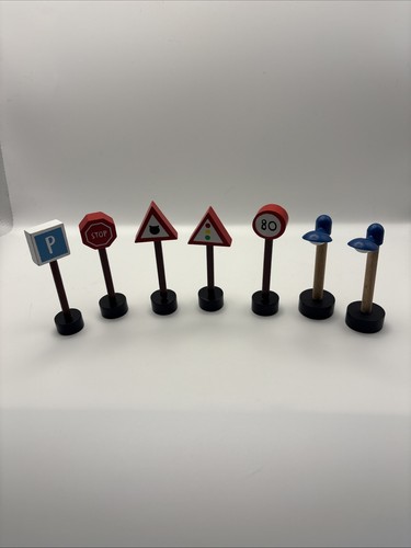 Wooden train track road signs - road,