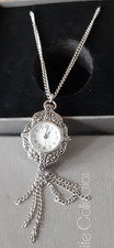 Marcasite Ornate silver pendant necklace Watch - Boxed NEW