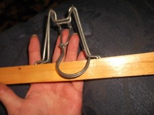 GENUINE VINTAGE WOODEN CLOTHES / COAT TROUSERS HANGER FOLDING METAL MECHANISM