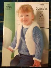 Knitting Pattern - King Cole Child's Sweater Gilet Hat, Sprinkles, 2880 (201228)