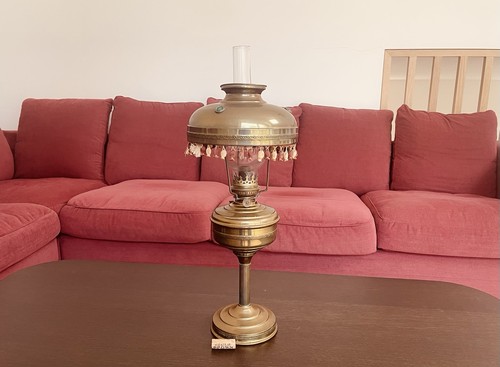 Antique kerosene brass - , lamp