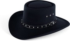 Western Cowboy Hat Black Gambler American Classic Mens or Ladies