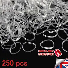250 Mini Clear Hair Elastics Rubber Bands Braids Braiding Plaits Small Bands