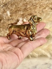 Lifelike solid brass dachshund
