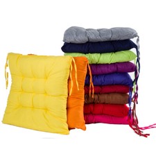 4pcs Seat Pad Dining Room Garden Kitchen Chair Seat Mat Cushion Tie On Plain