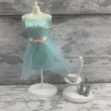 Barbie Doll Pale Green Dress with Pink Belt & Silver Shoes & Bag 2015