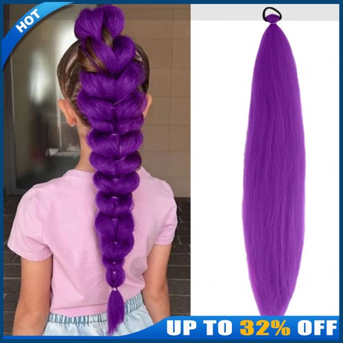 2pcs long purple braiding - purple, hair