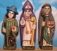 3 x French Folk Art Carved