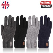 Winter Warm Knitted Touch Screen Gloves Men’s Thick Wool Cashmere Warm Gloves