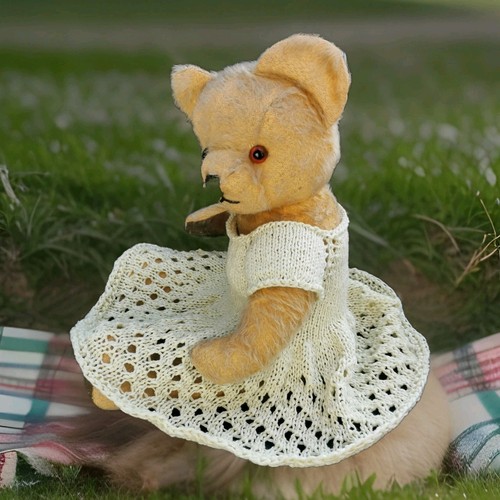 Hand knitted teddy - , bear