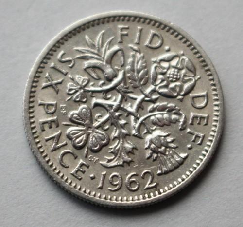 British 1962 six pence - six,