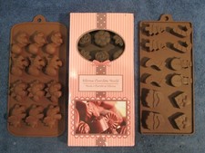 CHOCOLATE MOULDS x3 ~ Classic Choc Box, Dinosaurs, Christmas -Silicone Rubber .B