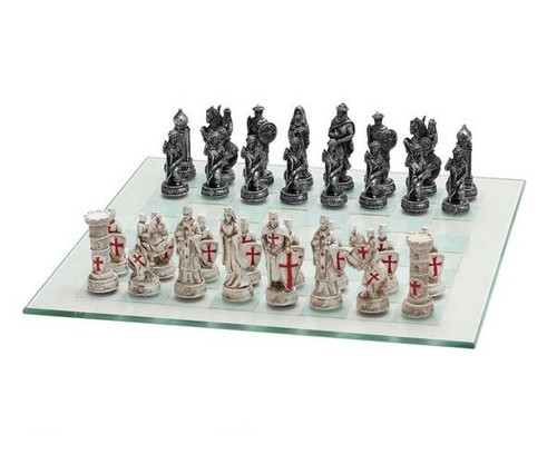 Medieval crusade chess set - medieval, 3"