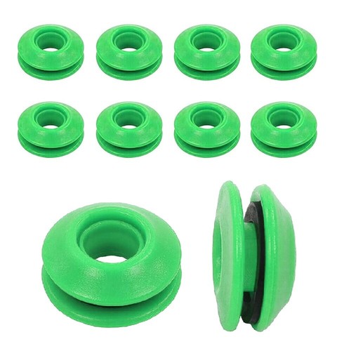 Green plastic snap eyelets - green, 12