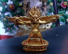 Buddhism Full Gold Plated Garuda Bantej Eagle Copper Statue Figure Nepal free