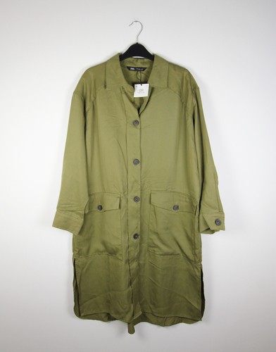 New zara khaki green lyocell - khaki,