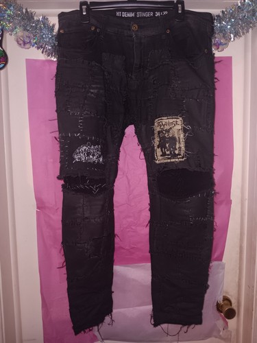 Crust pants punk - crust, hand