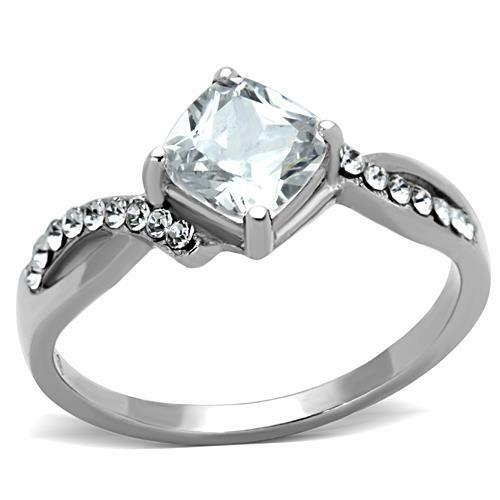 Ladies silver ring princess - silver,