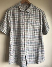 Mantaray Retro print Check shirt New Soft cotton Short sleeves Summer BNWOT