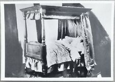 Mahogany four poster doll's bed, Warwick Doll Museum, b&w postcard, unposted