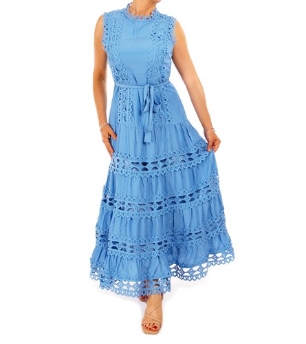 New cornflower blue broderie - new,