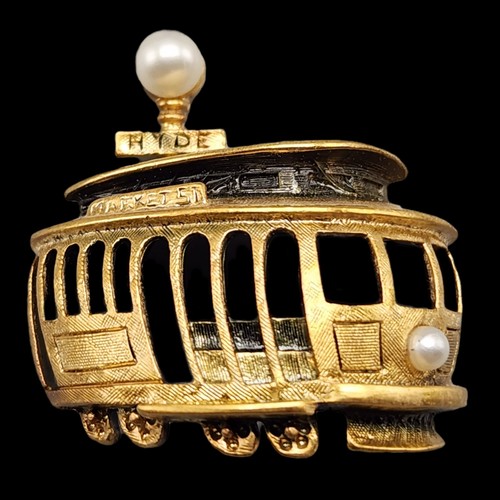 Vtg tortolani trolley brooch - vtg,