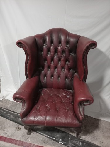 Oxblood leather chesterfield - leather,
