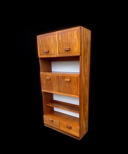 Teak mid century bookcase - century, wall