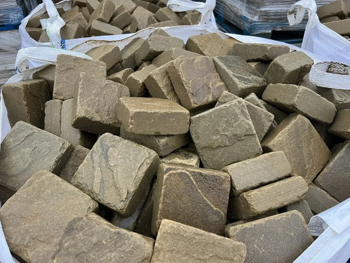 Tumbled riven yorkstone - tumbled, cobble