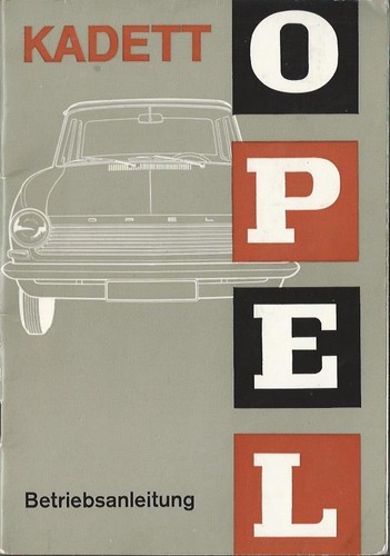 Opel kadett owners manual - opel,
