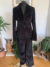 Rare Vintage Zara Black Corduroy Co Ord Jacket & Trousers - Blazer Suit Cord Set