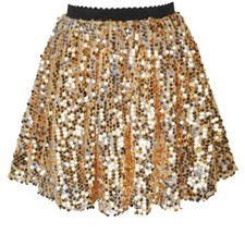 Gold Sequin Skirt,In