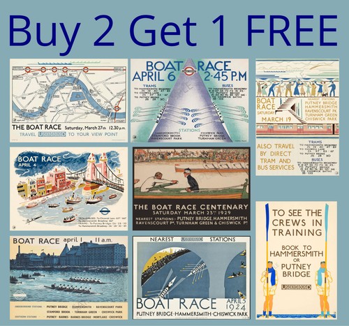 Vintage boat race posters - vintage,