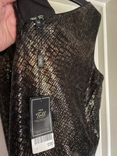 Next Black bronze gold sequin v back party dress. Size 14 tall.  New with tags.