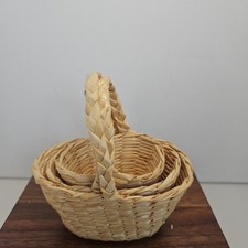 Lot of 3 VTG Small Straw Woven