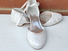 Elegantpark Ladies Ivory Wedding Shoes, Low Heels, UK9 EU42 US11, New, fp