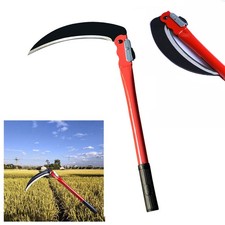 Grass Cutting Sickle Folding Steel Gardening Scythe Sharp Yard Trimming UK