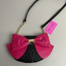 Betsy Johnson Bag Pink Bow Retro Coquettecore Barbiecore Crossbody Whimsy Goth