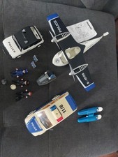 Vintage Playmobil Police Cars Sea Plane Figures  X 4. Jet Ski Jeep.