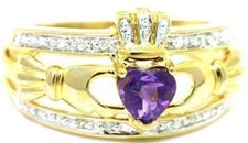 Natural Claddagh Amethyst & 20