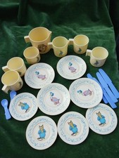 Blue Bird Childs Tea Set Beatrix Potter Peter Rabbit  See Photos