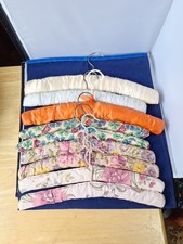 A Group Of 9 Vintage Retro Padded Coat Hangers
