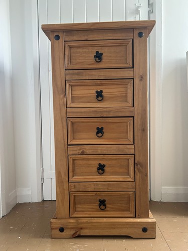 Solid pine drawer tallboy - 5,