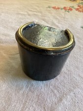 VINTAGE METAL TOBACCO HOLDER POT HORSE HOOF SHOE